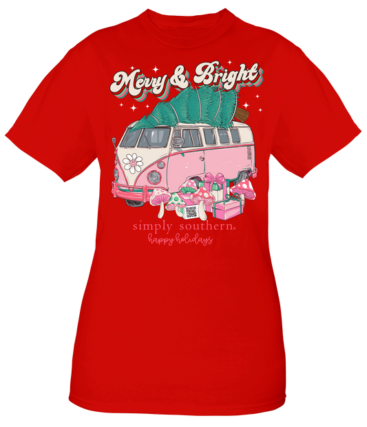Merry & Bright Pink Van Short Sleeve -