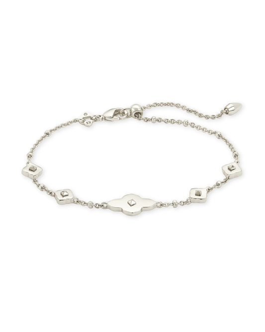 Abbie Delicate Chain Bracelet Rhodium