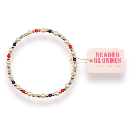 Red, White and Blue Luci Bracelet: Standard 6.75 inch
