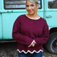 Sawyer Burgundy Scalloped Sweater