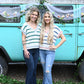 SS Green Stripe Sweater Top
