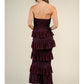 Poesy Maroon Ruffle Dress