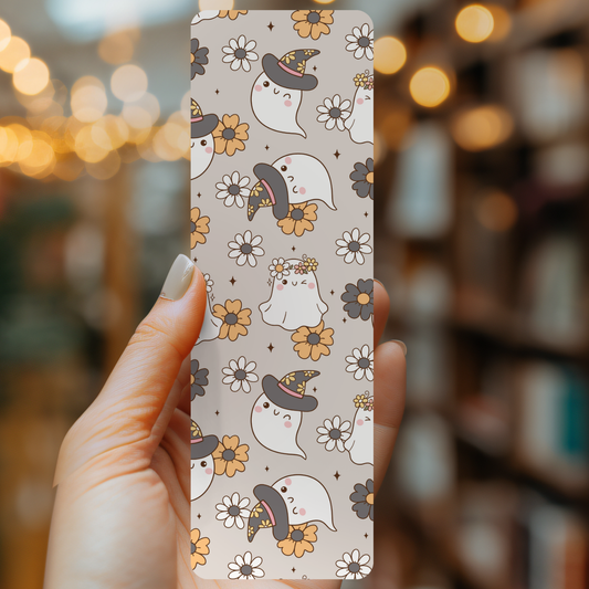 Groovy Witches Bookmark – Floral Ghosts, Soft Matte Finish