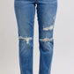 Mid Rise Vintage Wash Destroy Boyfriend Jean Style 82663