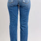 Mid Rise Vintage Wash Destroy Boyfriend Jean Style 82663