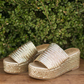 Peony Platform Sandal - Gold -