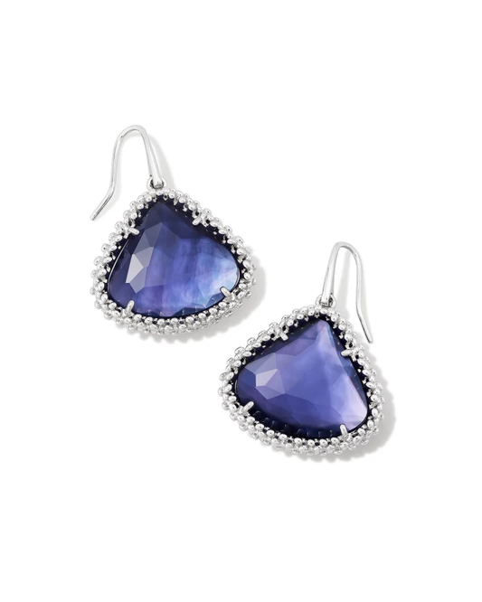 Framed Kendall Lg Drop Gold Dark Lavender Illusion