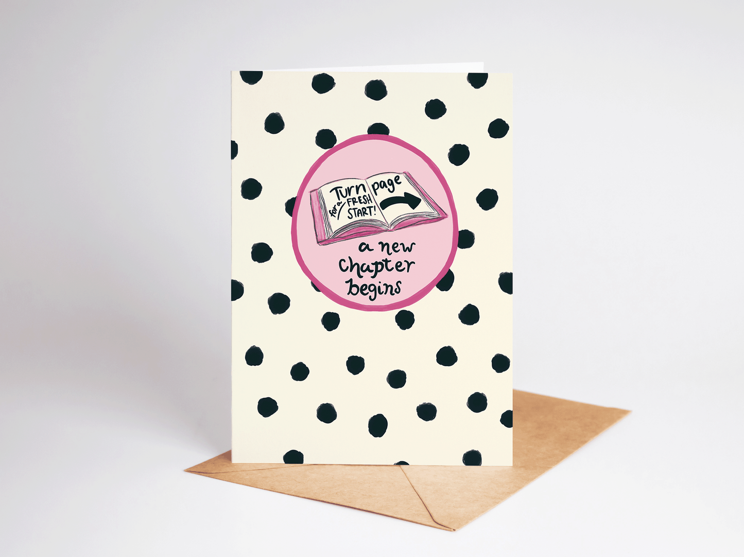 A New Chapter Begins Books Congrats Good Luck Greeting Card