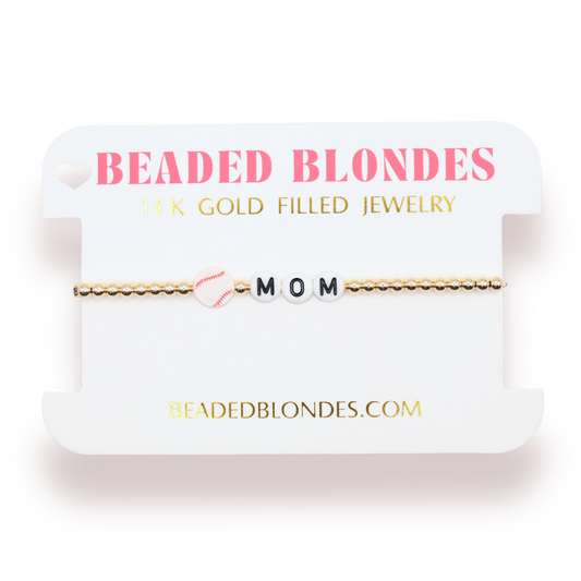 Baseball Mom Bracelet: Standard 6.75 / Gold