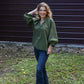 Tanner Bubble Sleeve Olive Top
