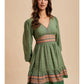 Gaia Green Printed Mini Dress