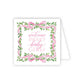 Handpainted Pink Ribbon with Greenery Crest Enclosure Card