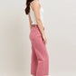 HW Garment Dyed Crop Wide Leg - Rose 88983