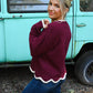 Sawyer Burgundy Scalloped Sweater