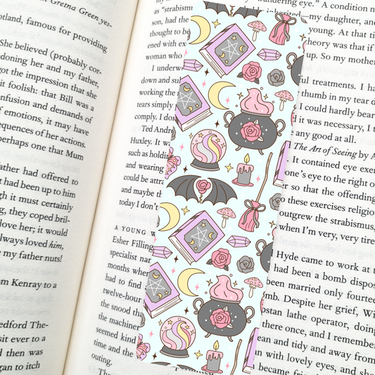 Pastel Witch Bookmark – Soft Matte Laminated  
