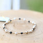 Pearl Sincerity Pattern 4mm Bead Bracelet - Faceted Onyx