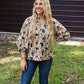Barley Floral Scallop Hem Top