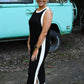The Elaine Trimmed Black Maxi