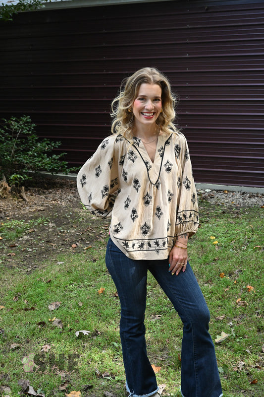 Fanny Floral Embrod Blouse