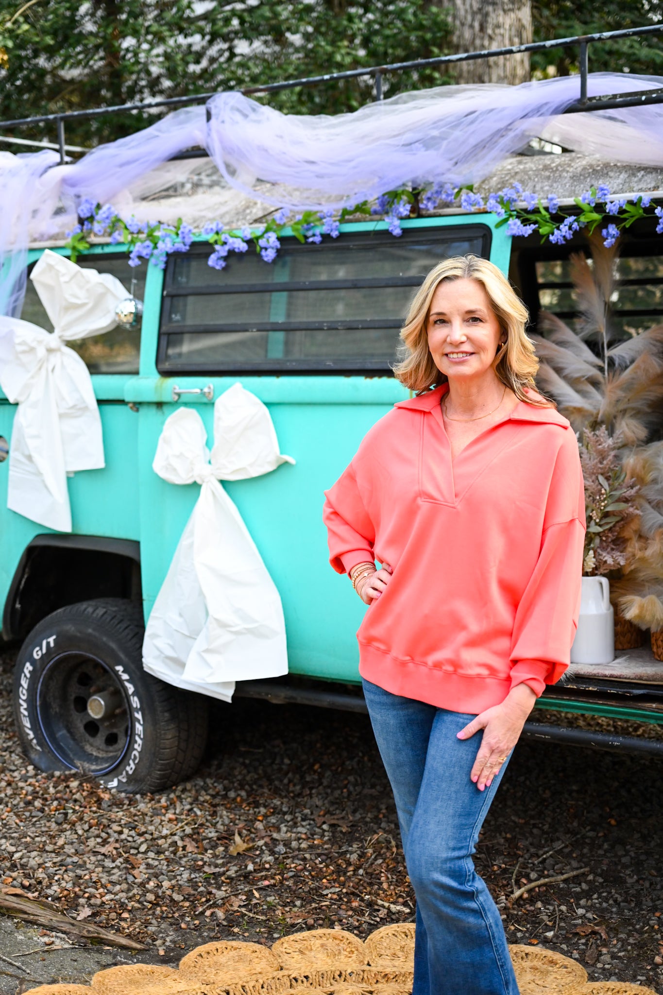 Charm Coral Polo Crew -