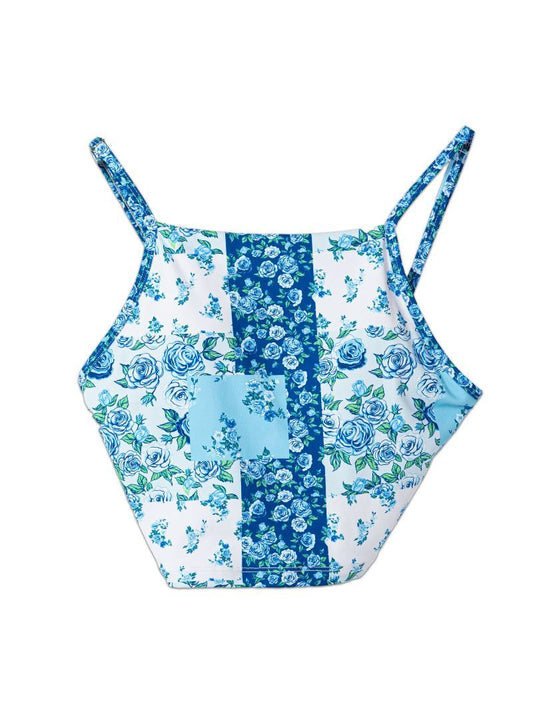 Blue Quilted SS Bra