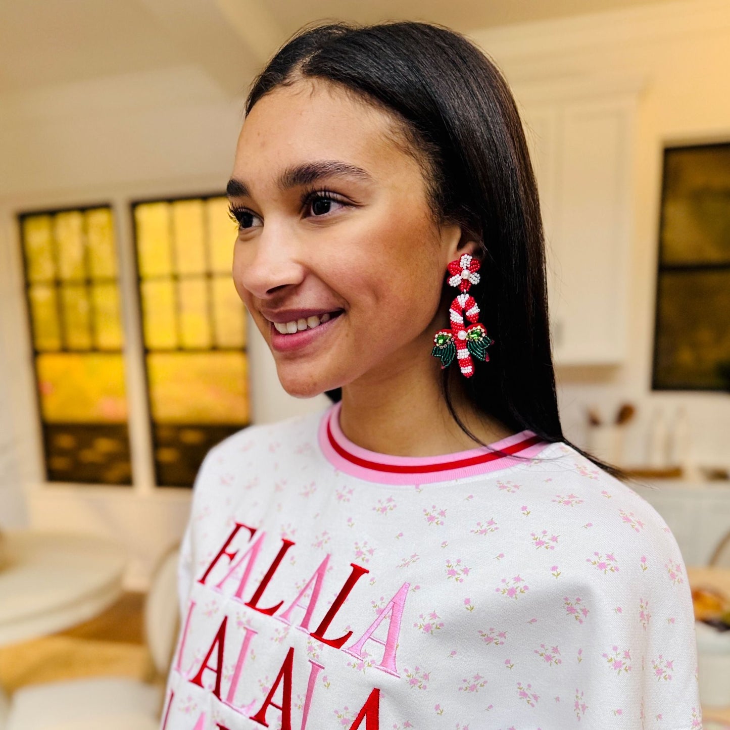 FA LA LA Floral Varsity Crew