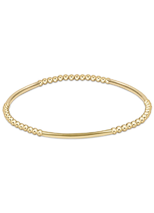 Bliss Bar Gold Pattern 2.5mm Bead Bracelet