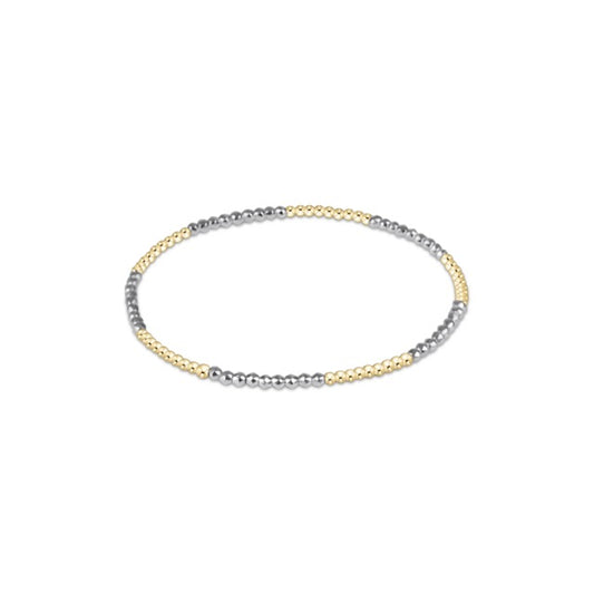 Blissful Pattern 2mm Bead Bracelet - Bright Silver