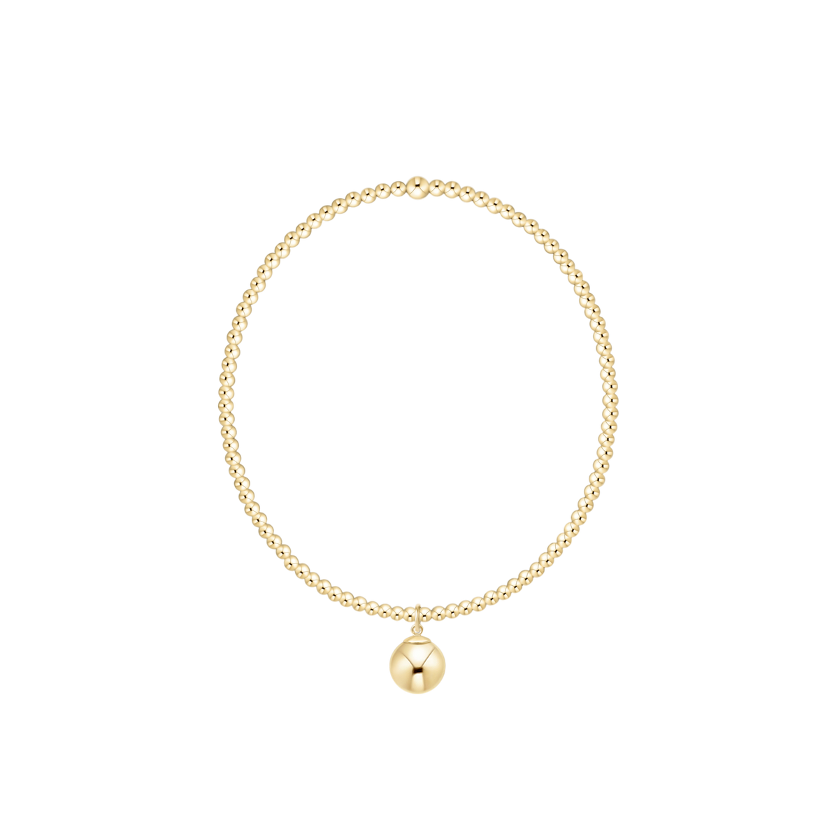 Classic Gold 2mm Bracelet - Classic Gold 8mm Charm