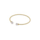 Classic Gold 2mm Bead Cuff - Pearl