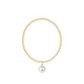 Classic Gold 3mm Bracelet - Classic Pearl 10mm Charm