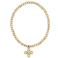 Classic Gold 3mm Bracelet - Signature Cross Gold Charm 4mm Bead