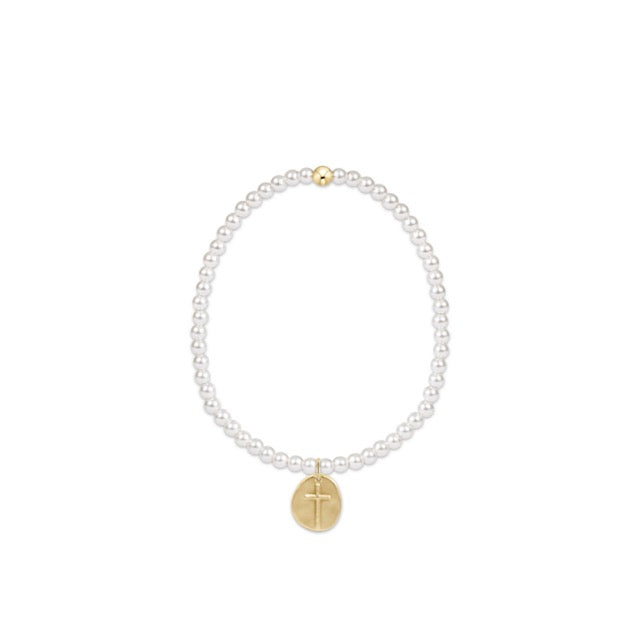 Classic Pearl 3mm Bead Bracelet - Inspire Small Gold
