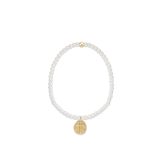 Classic Pearl 3mm Bead Bracelet - Inspire Small Gold