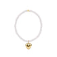 Classic Pearl 3mm Bracelet - Love Plush Gold Charm