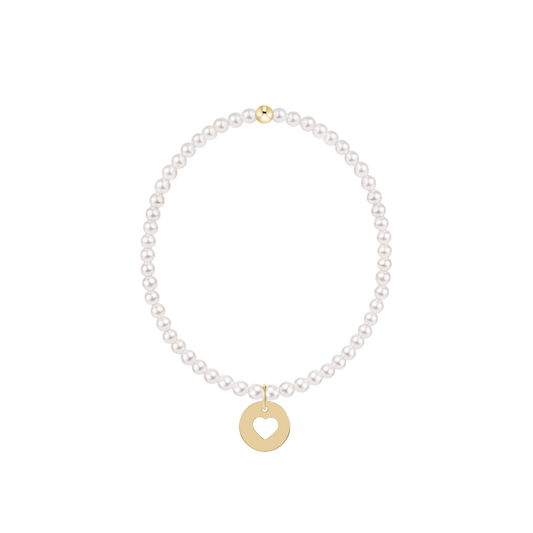 Classic Pearl 3mm Bracelet - Love Gold Disc