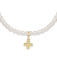 Classic Pearl 3mm Bracelet - Signature Cross Gold Charm