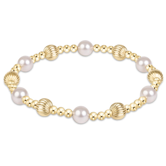 Dignity Sincerity Gold 6mm Bracelet - Pearl