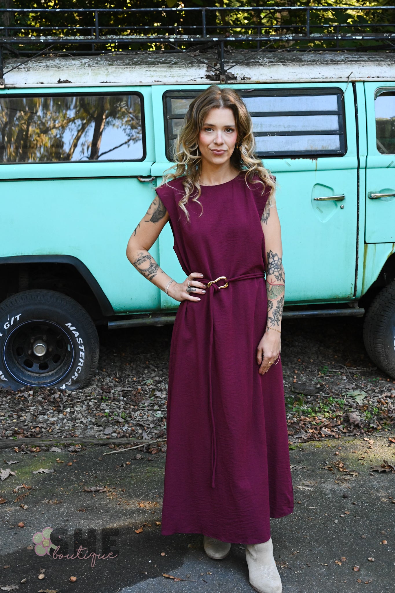 Cherrie Belted Maxi Dress