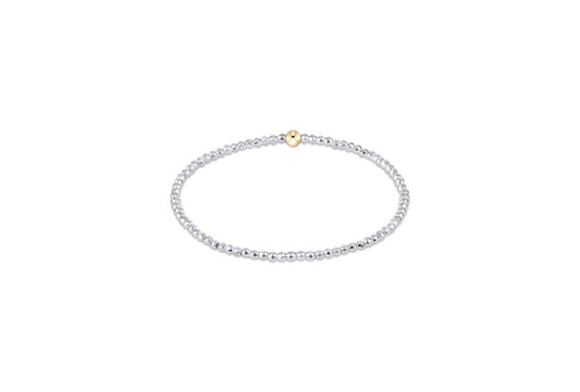 Bright Silver Faceted Hematite 2mm Bead Bracelet