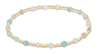 GEMSTONE GOLD SINCERITY PATTERN 3MM BEAD BRACELET - HOT MESS
