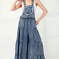 Lace Tiered Denim Jumpsuit