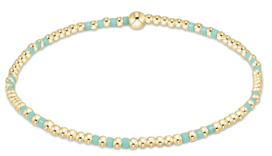 HOPE JOY PATTERN 2MM BEAD  BRACELET - MINT