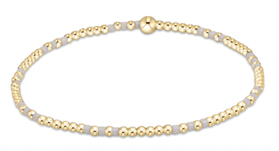 HOPE JOY PATTERN 2MM BEAD  BRACELET - WHITE