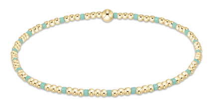 HOPE SINCERITY PATTERN 2MM BEAD BRACELET - MINT
