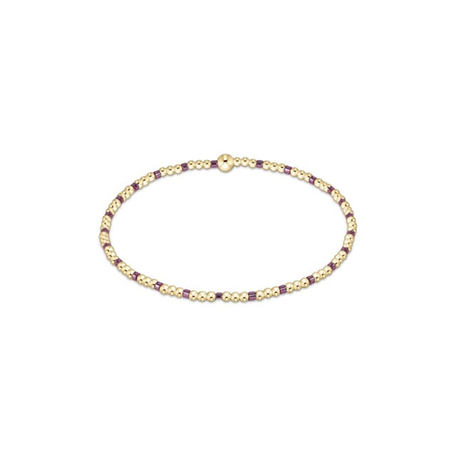 Hope Sincerity Pattern 2mmBead Bracelet - Pink Metallic