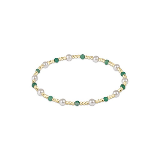 Pearl Sincerity Pattern 4mm Bead Bracelet - Green