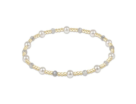 PEARL SINCERITY PATTERN 4MM BEAD BRACELET - LABRADORITE