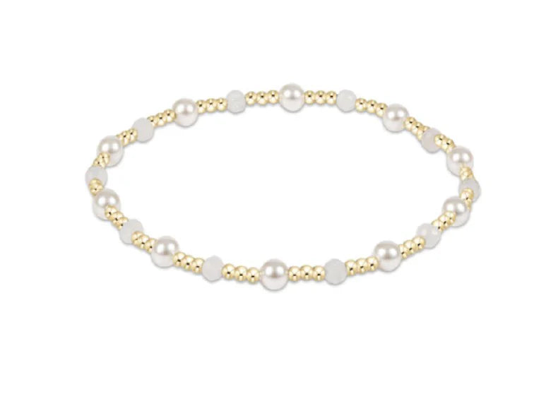 PEARL SINCERITY PATTERN 4MM BEAD BRACELET - MOONSTONE
