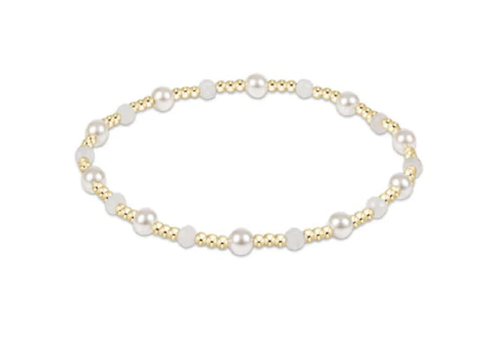 PEARL SINCERITY PATTERN 4MM BEAD BRACELET - MOONSTONE